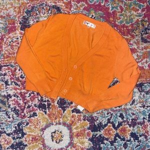 New With Tags Orange Button Up Sweater Cardigan Size Small